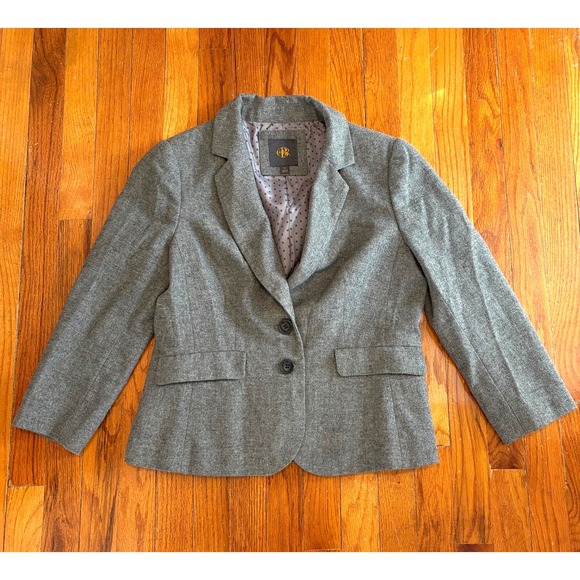 CBR Jackets & Blazers - CBR Womens Medium Gray Long Sleeve Blazer Jacket Lined Wool Blend Preppy Classic